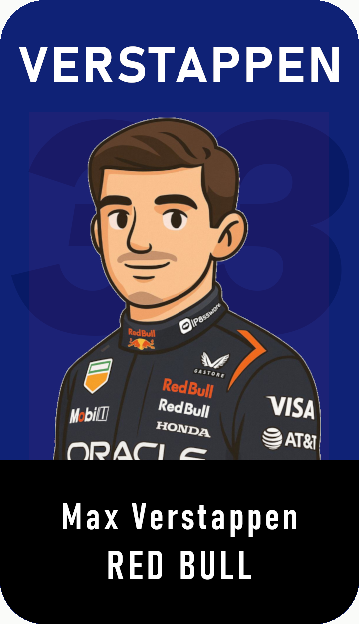 Card pilota Max Verstappen Red Bull